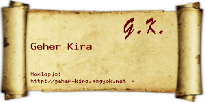 Geher Kira névjegykártya